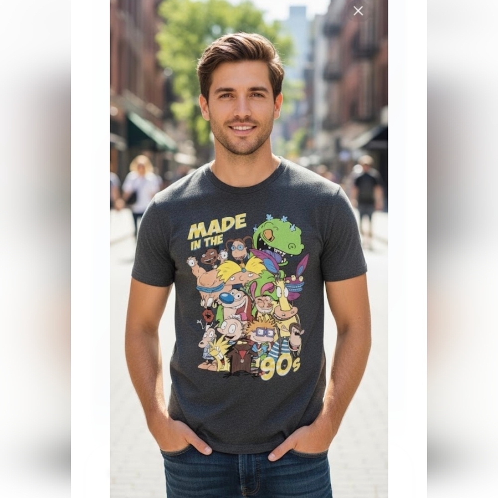 Nickelodeon Made In The 90s Cartoon Graphic T-Shirt Size S Man's